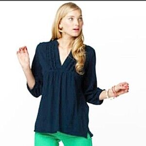 Lilly Pulitzer Via Tunic Solid In True Navy S